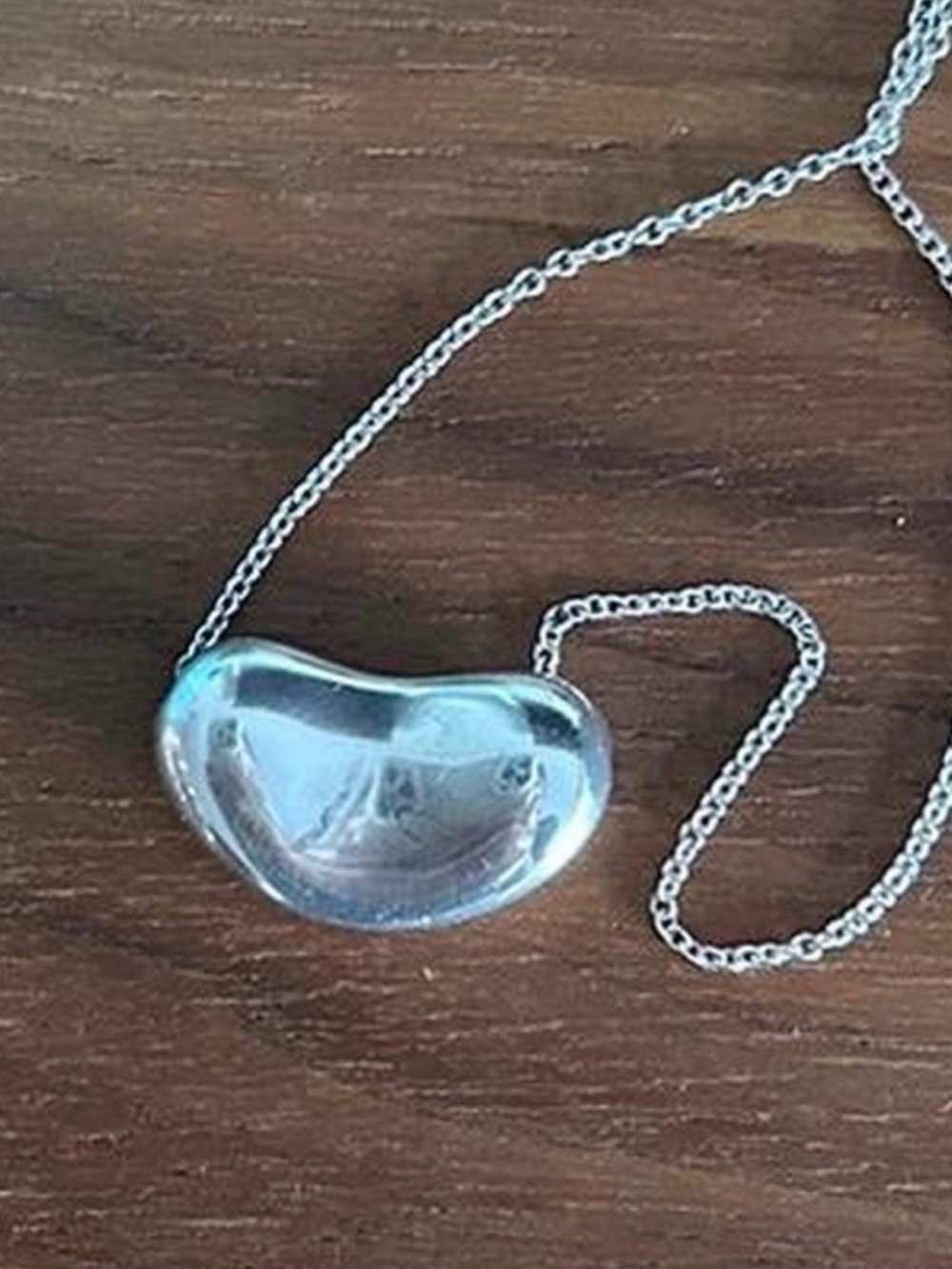 Tiffany & Co. Sterling Silver Bean Necklace with Blue Pouch - Picture 3 of 3